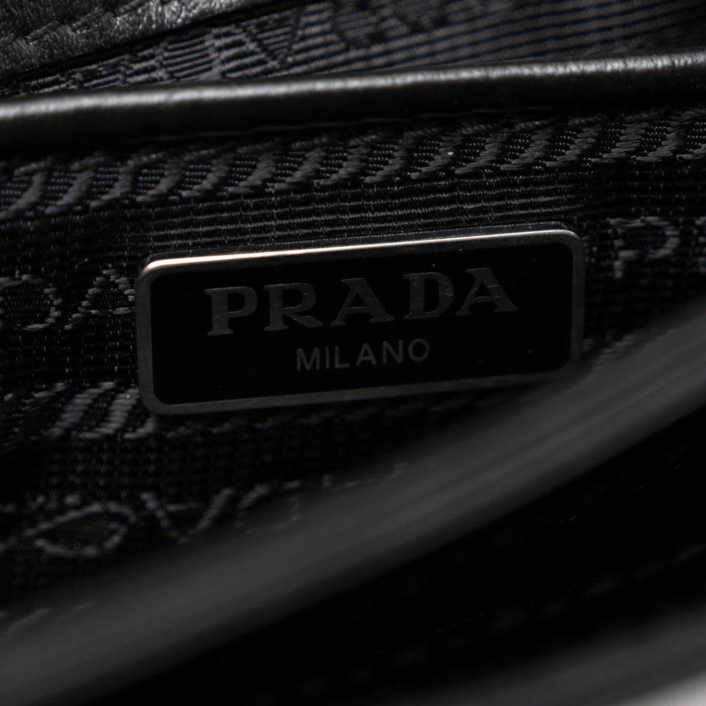 Saffiano Soft Calf Chain Crossbody Bag Black