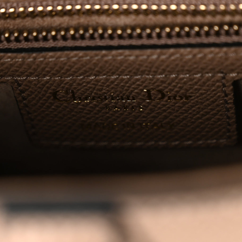 Grained Calfskin Saddle Bag With Strap Warm Taupe