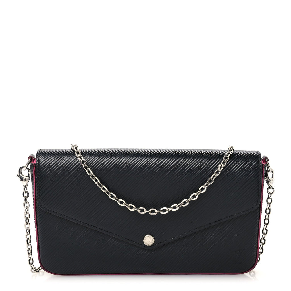 Epi Pochette Felicie Black Hot Pink