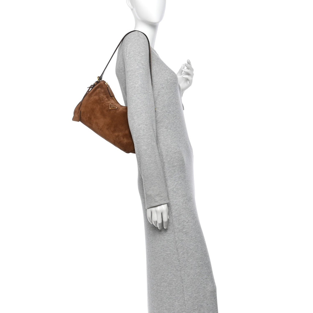 Scamosciato Suede Medium Aimee Shoulder Bag Cacao