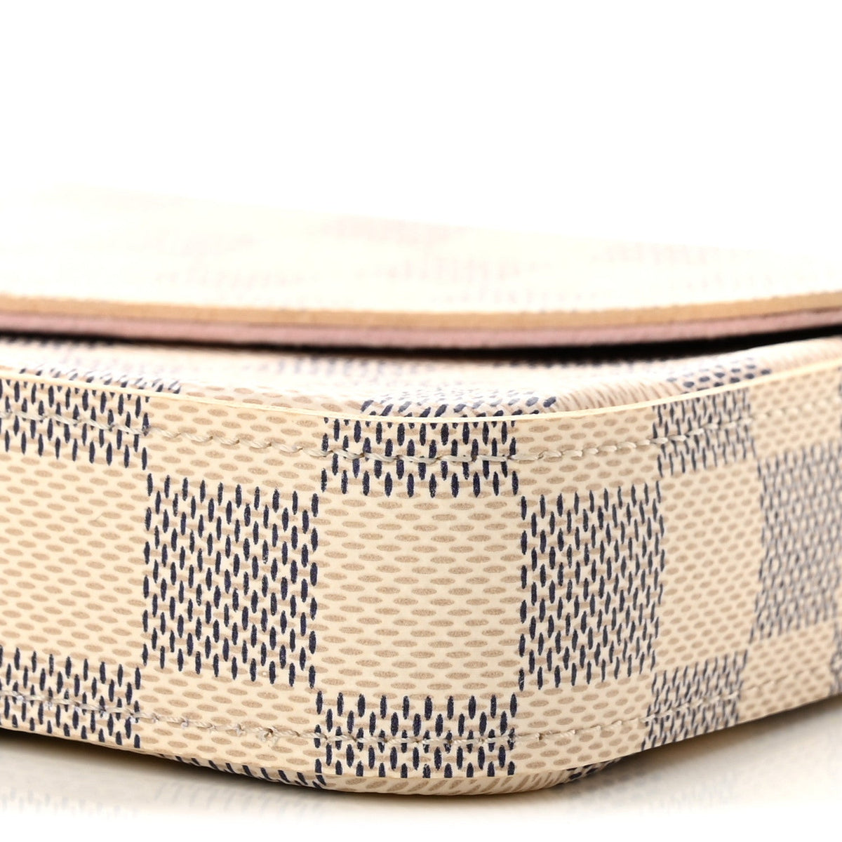 Damier Azur Pochette Felicie Chain Wallet Rose Ballerine