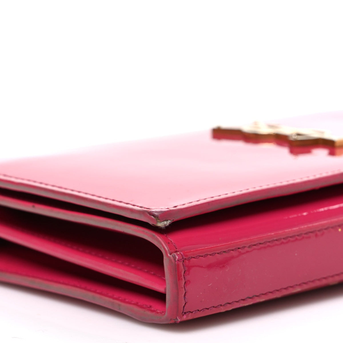 Patent Calfskin Monogram Kate Wallet On Chain Fresh Fuxia