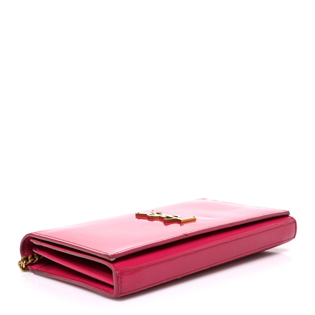 Patent Calfskin Monogram Kate Wallet On Chain Fresh Fuxia