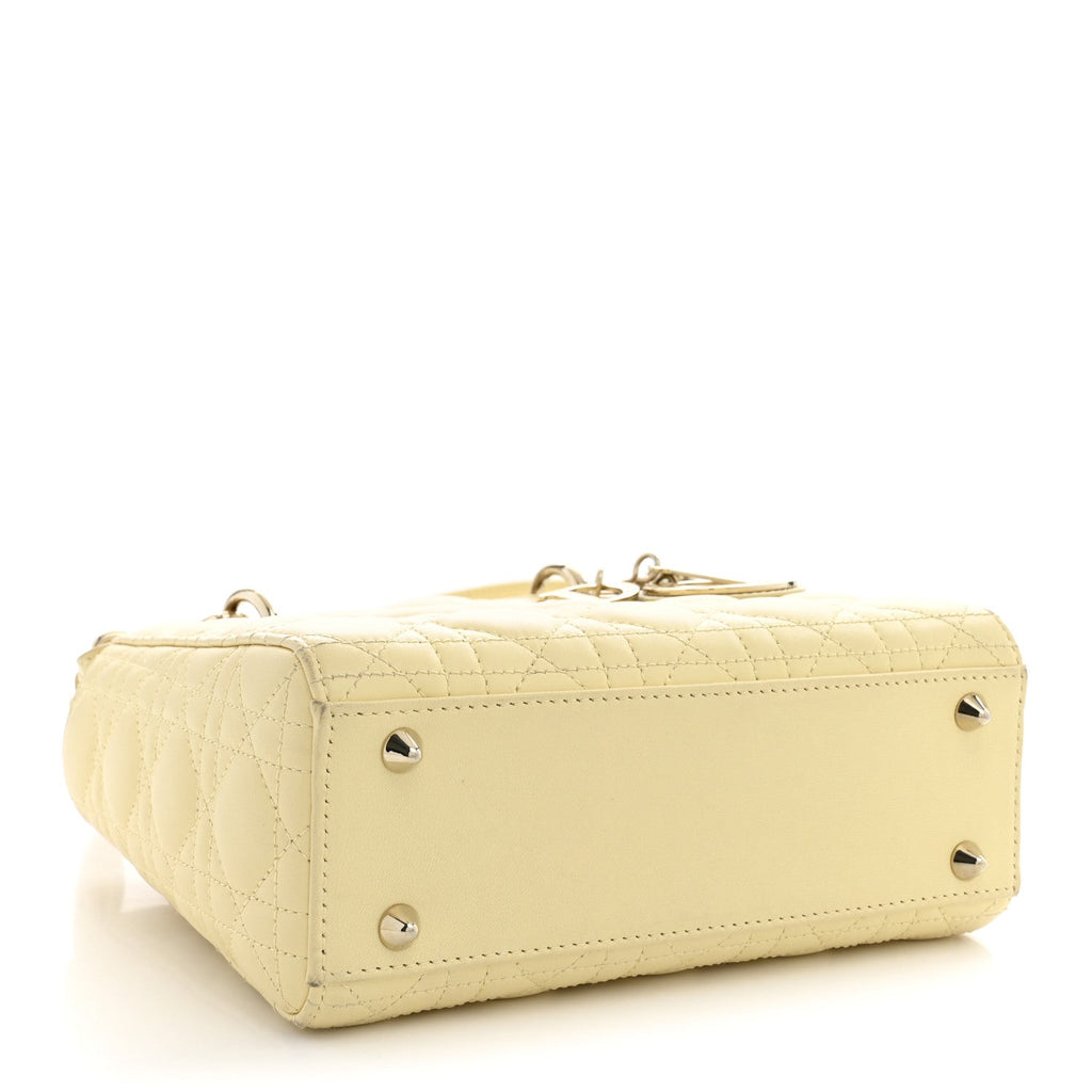Lambskin Cannage Small My ABCDior Lady Dior Soft Yellow