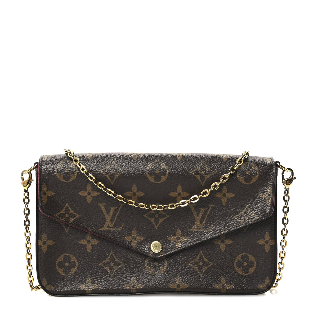 Monogram Pochette Felicie Chain Wallet Fuchsia