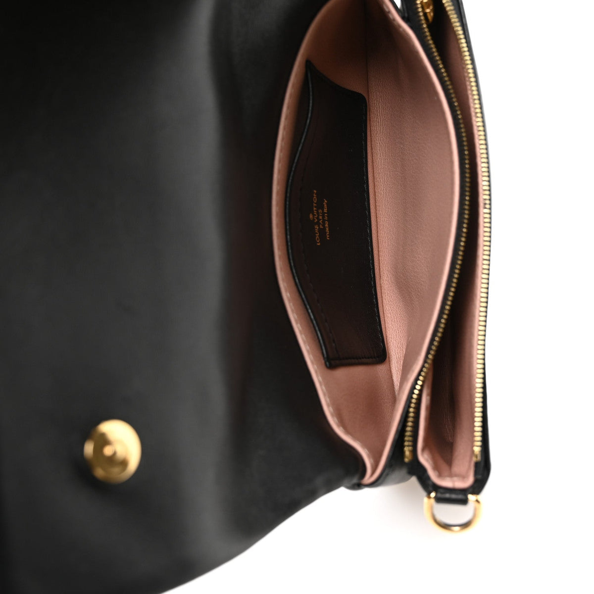 Lambskin Embossed Monogram Pochette Coussin Crossbody Black