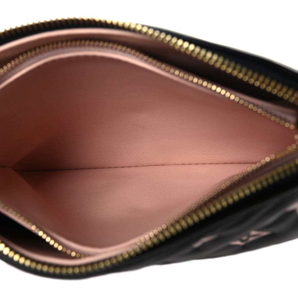 Lambskin Embossed Monogram LV Ski Coussin BB Black Rose
