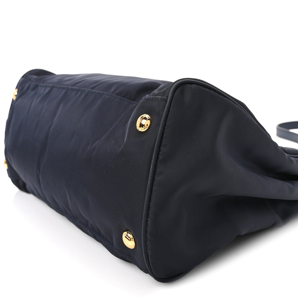 Tessuto Nylon Saffiano Vela Tote Bleu