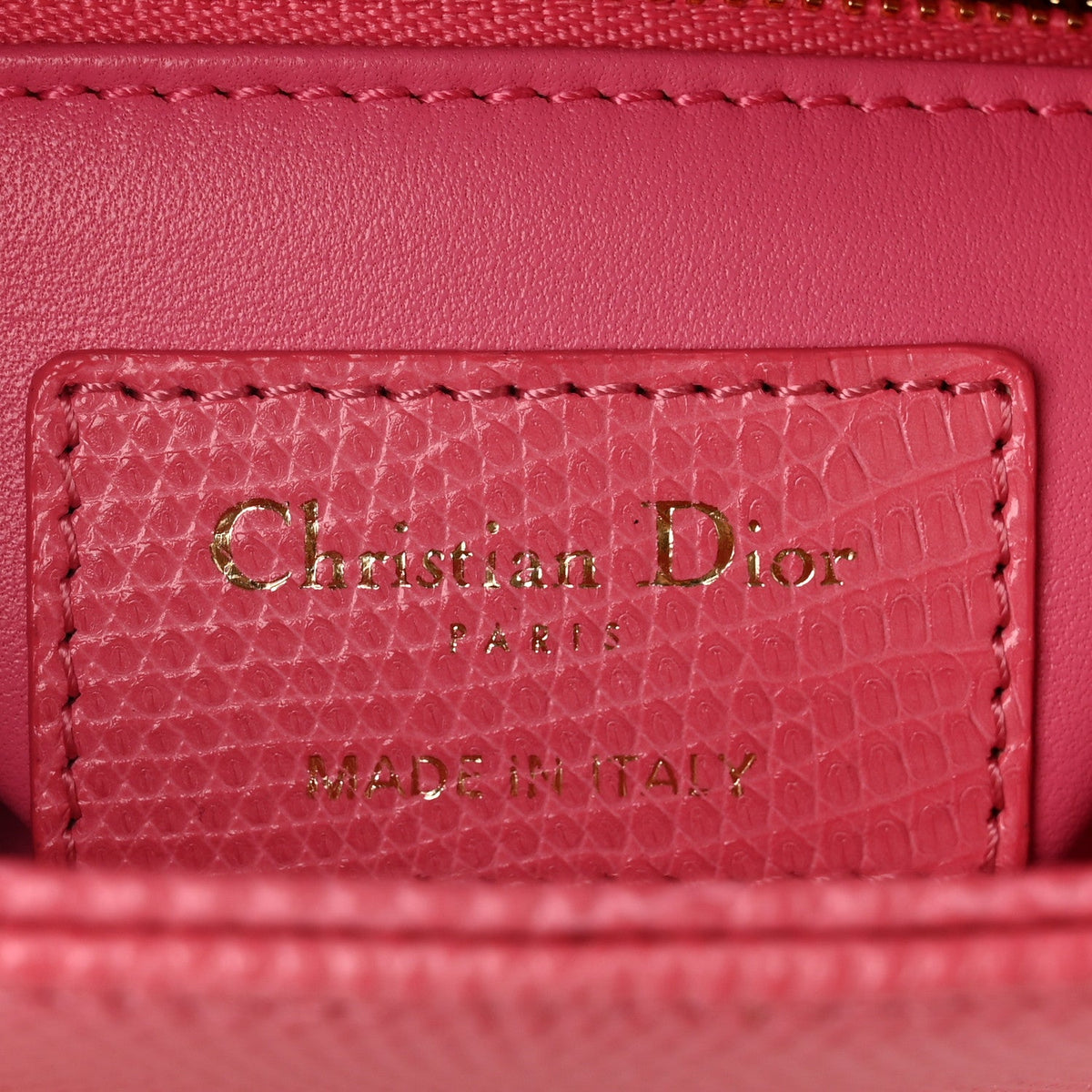 Lizard Mini Lady Dior Pink