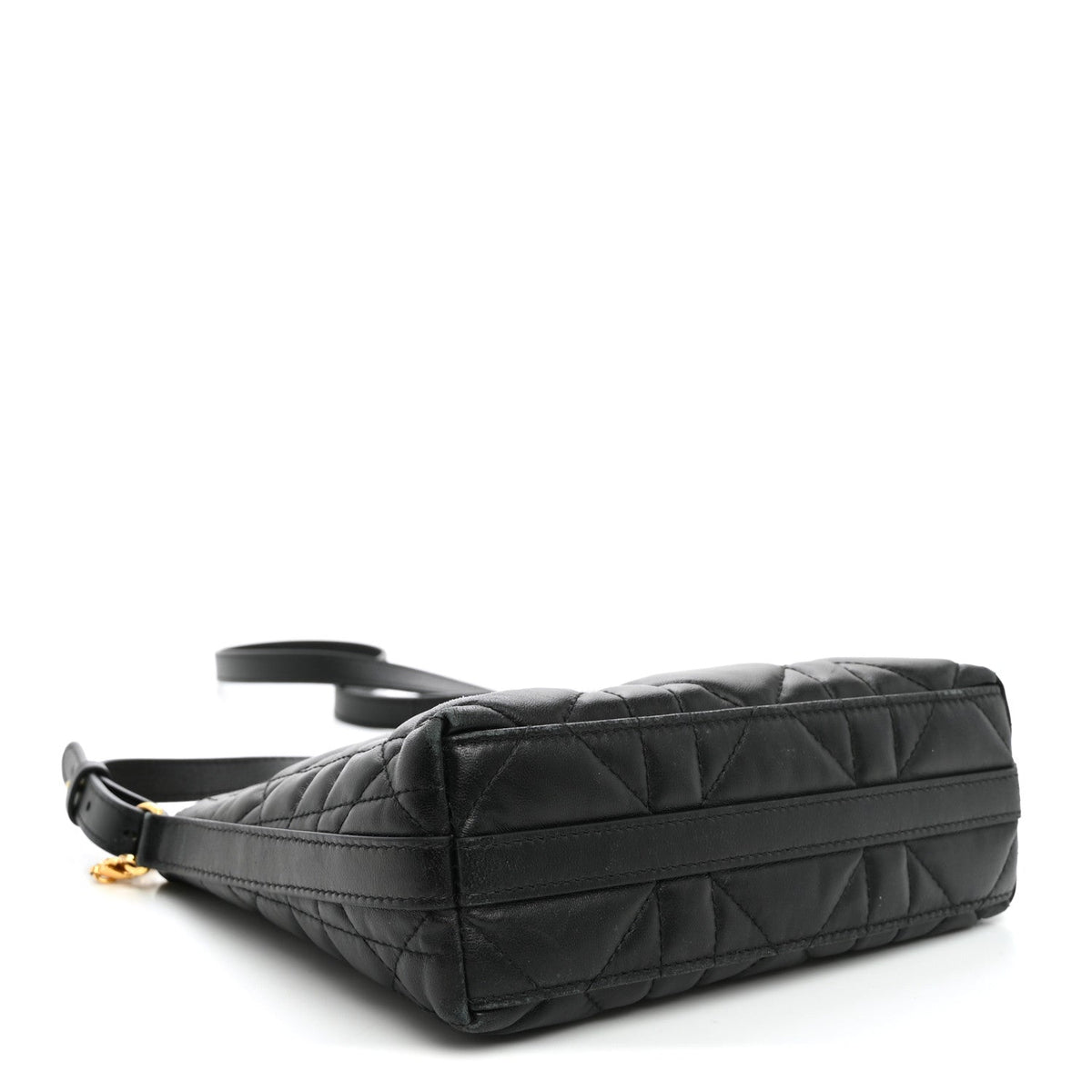Calfskin Macrocannage Miss Caro Diorling Mini Bag with Chain Black