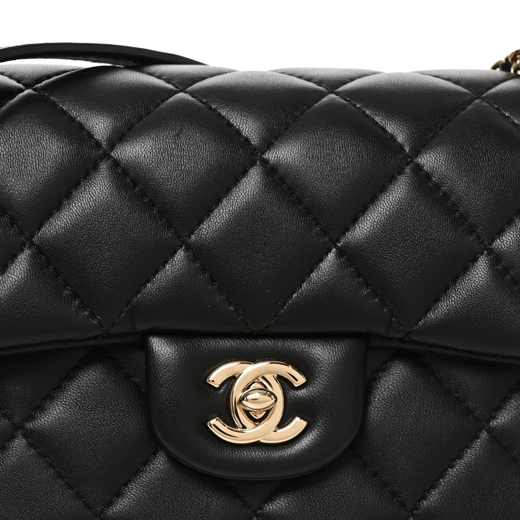 Lambskin Quilted Small My Precious Flap Black
