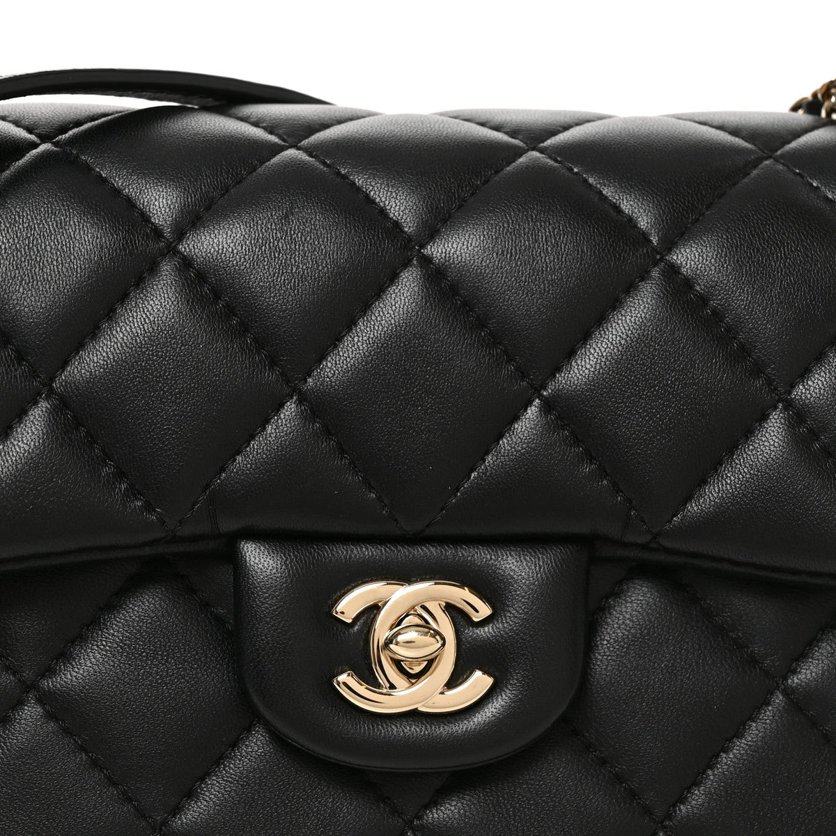 Lambskin Quilted Small My Precious Flap Black