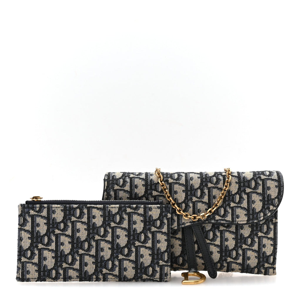 Oblique Small Saddle Chain Pouch Blue