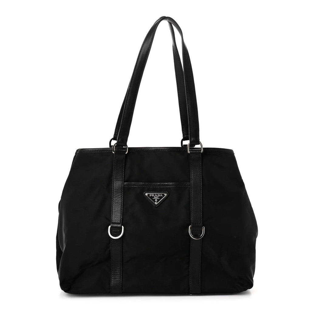 Tessuto Nylon Vitello Tote Black