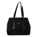 Tessuto Nylon Vitello Tote Black