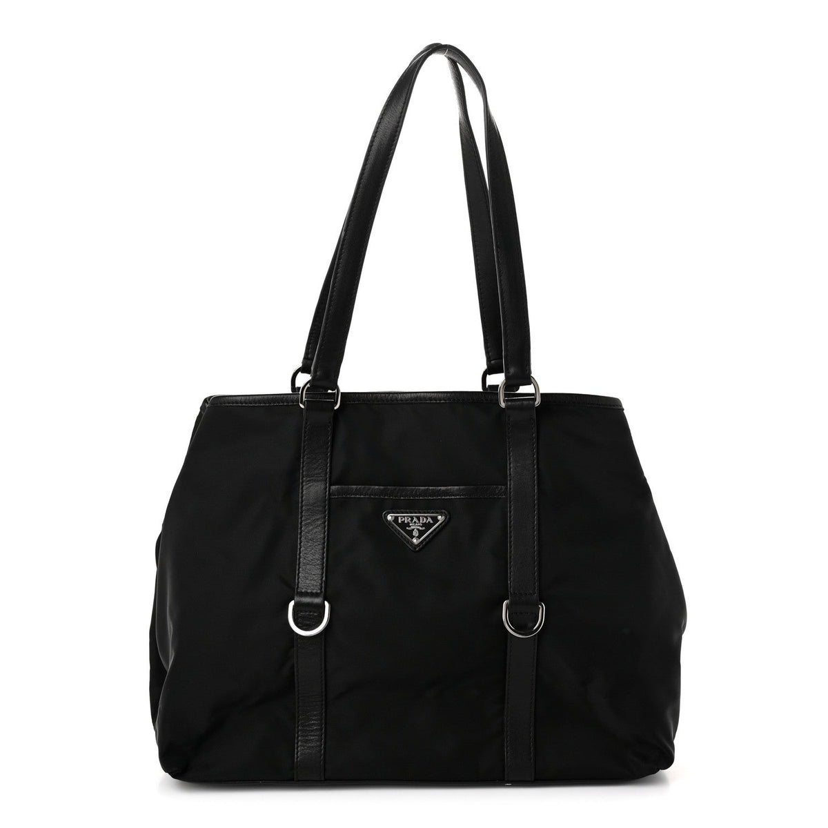 Tessuto Nylon Vitello Tote Black