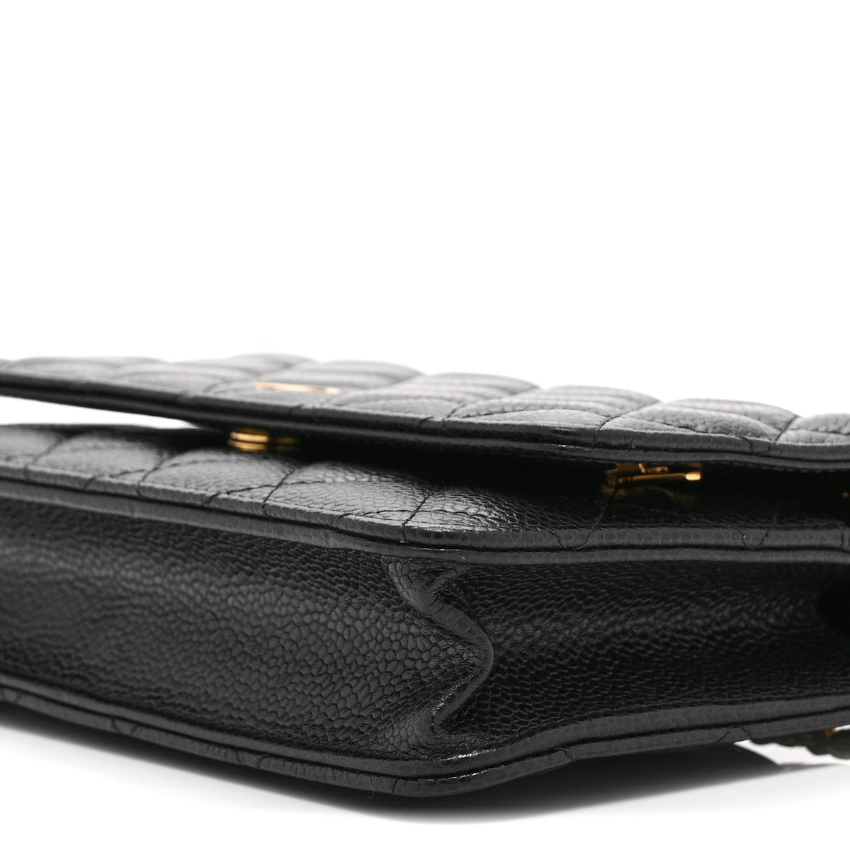Caviar Quilted Wallet on Chain WOC Black