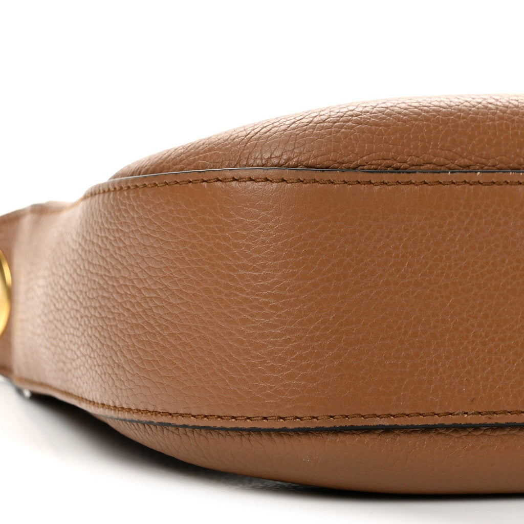 Vitello Phenix Small Zippered Messenger Hobo Caramel