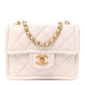 Caviar Quilted Mini Sweet Classic Flap White