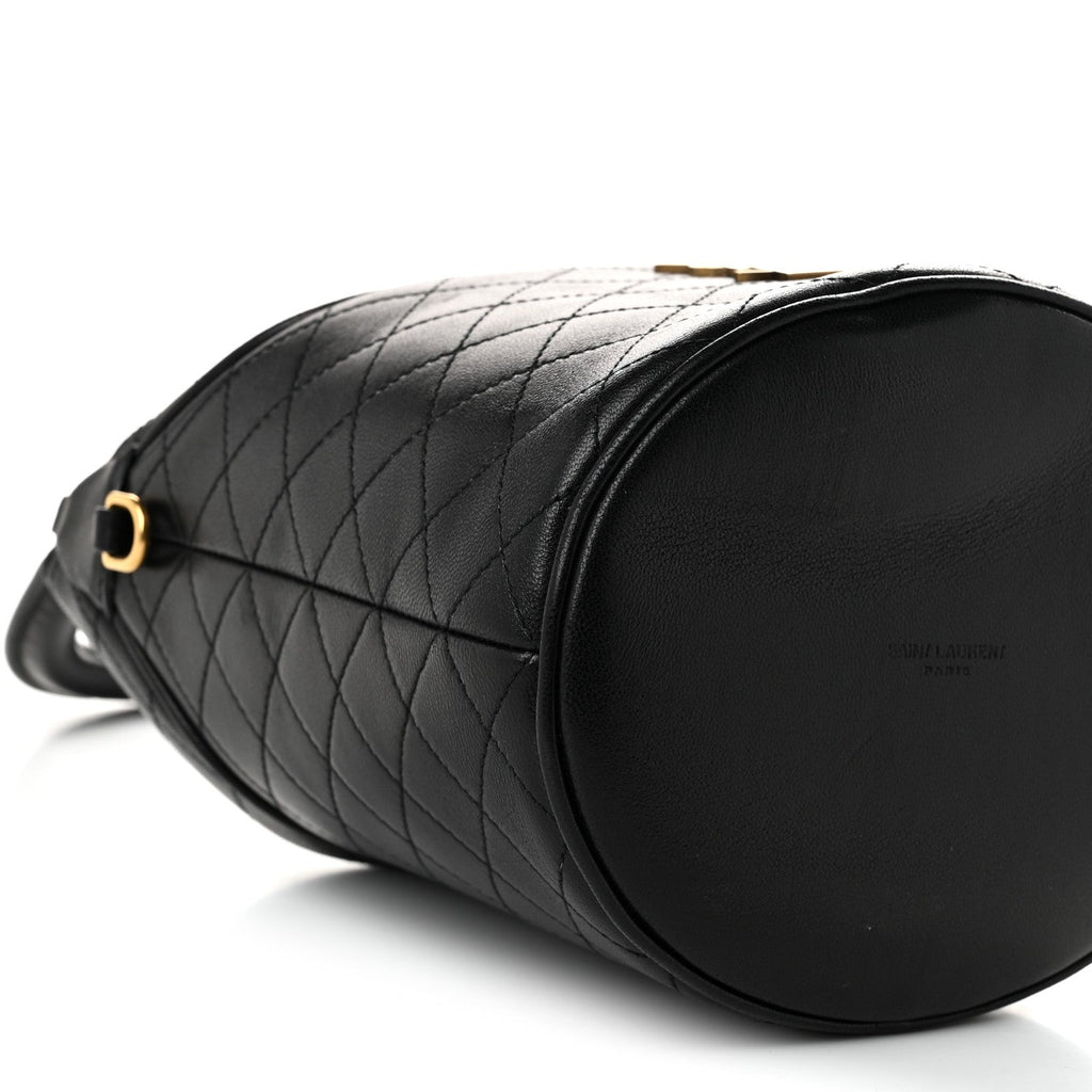Lambskin Gabby Mini Bucket Bag Black