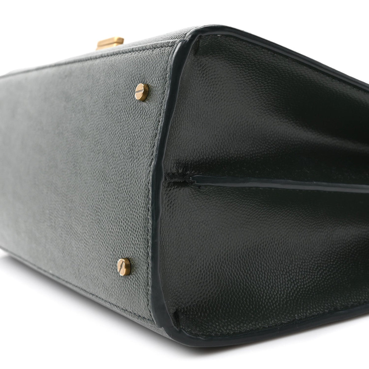 Grain de Poudre Medium Classic Monogram Cassandra Top Handle Vert Fonce
