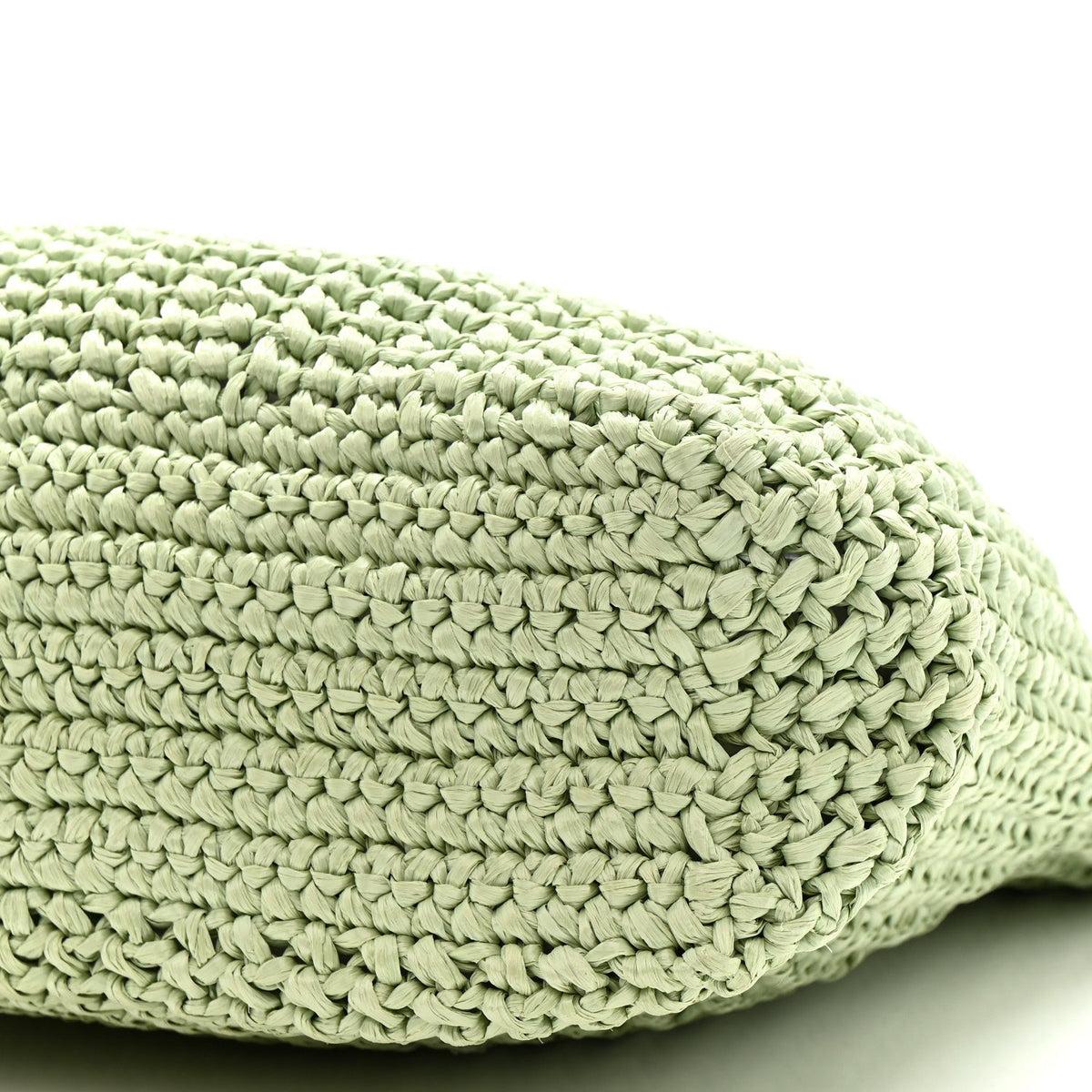 Yarn Raffia Effect Crochet Small Logo Tote Acqua