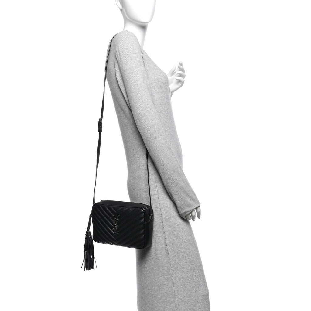Calfskin Matelasse Monogram Lou Camera Bag Black