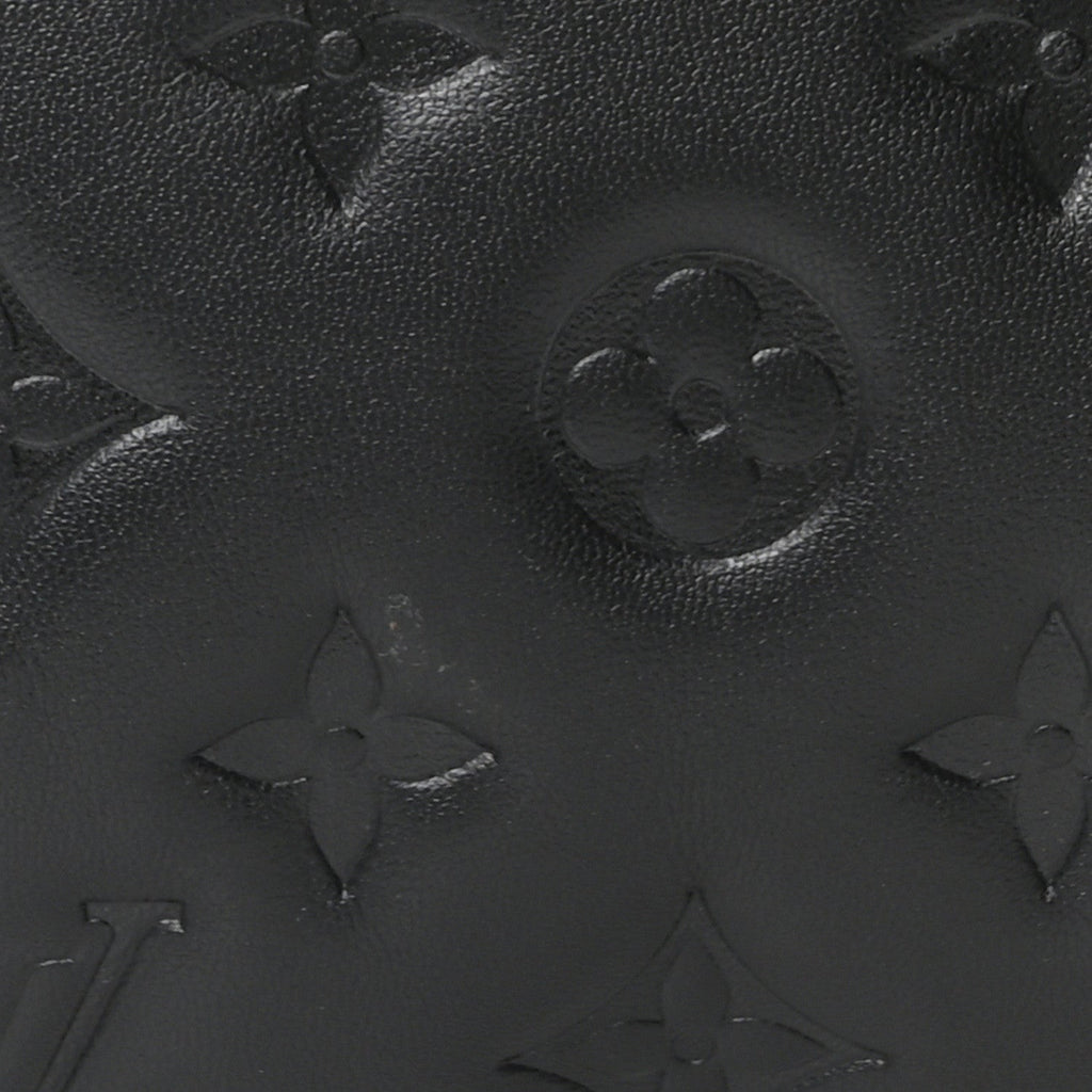 Lambskin Embossed Monogram Coussin MM Black