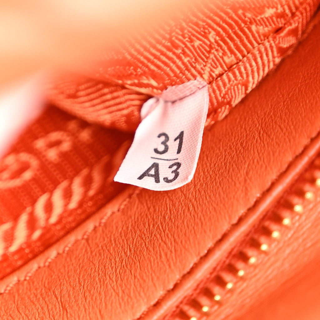 Nappa Metal Quilted Small Patchwork System Flap Bag Arancio