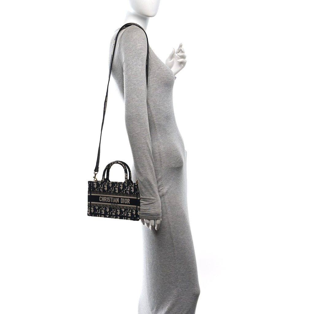 Oblique Mini Book Tote With Strap Blue Multicolor