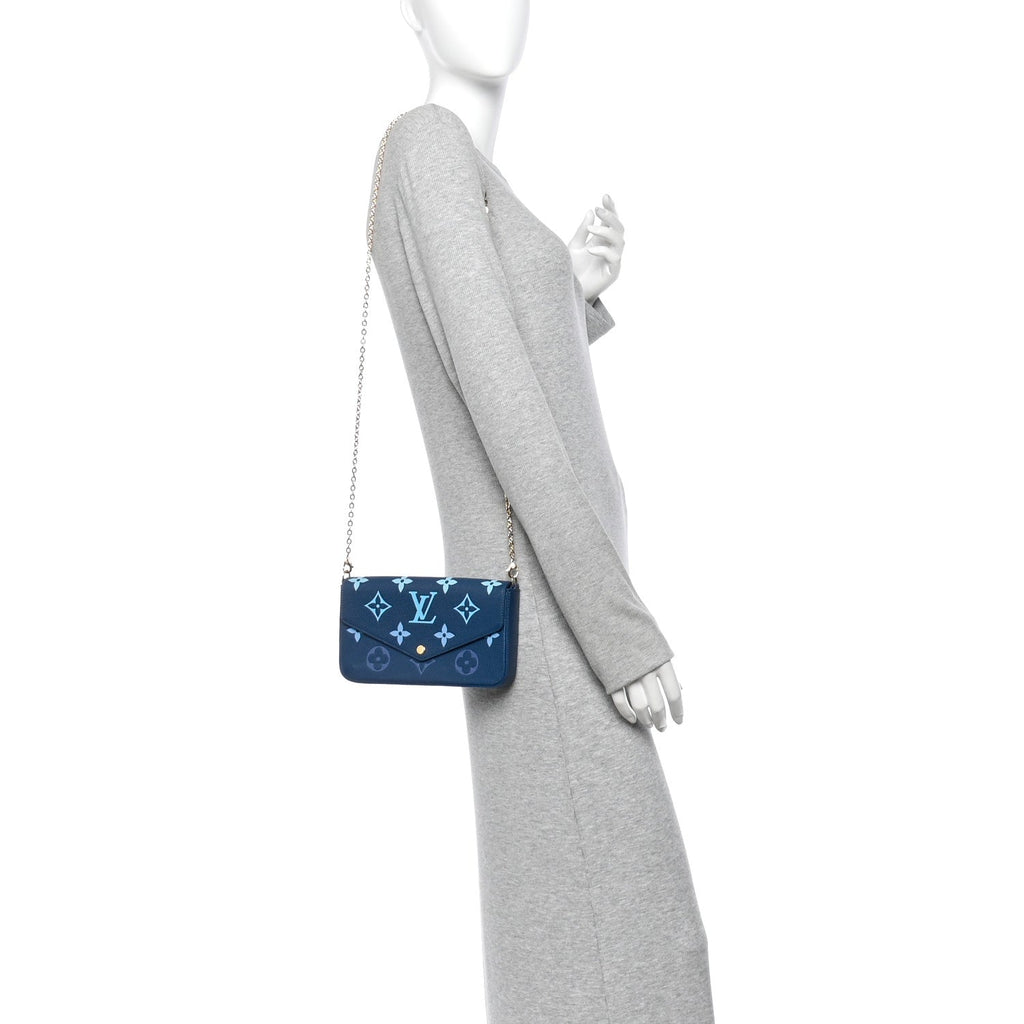 Empreinte Monogram Giant Felicie Pochette Chain Wallet Gradient Blue