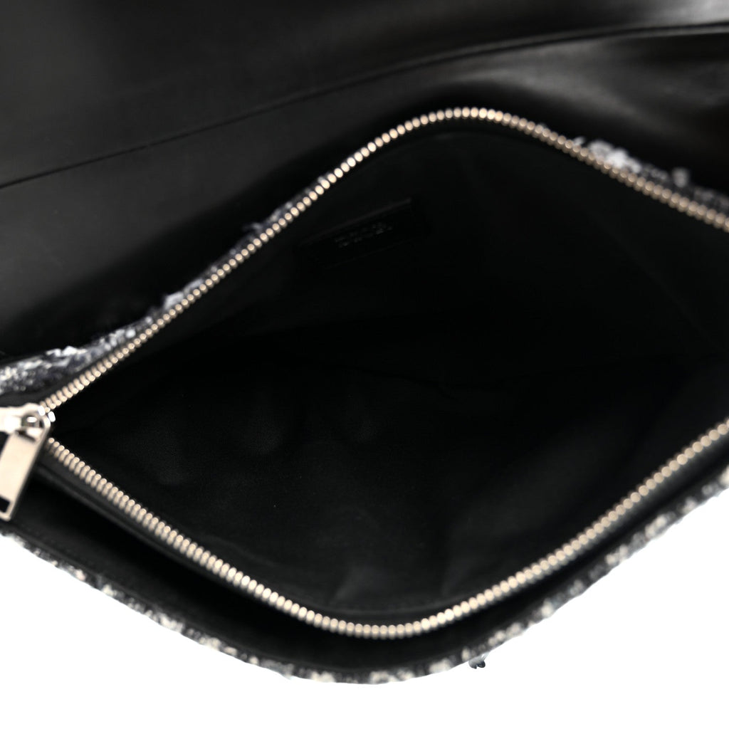 Tweed Saddle Bag Dark Blue
