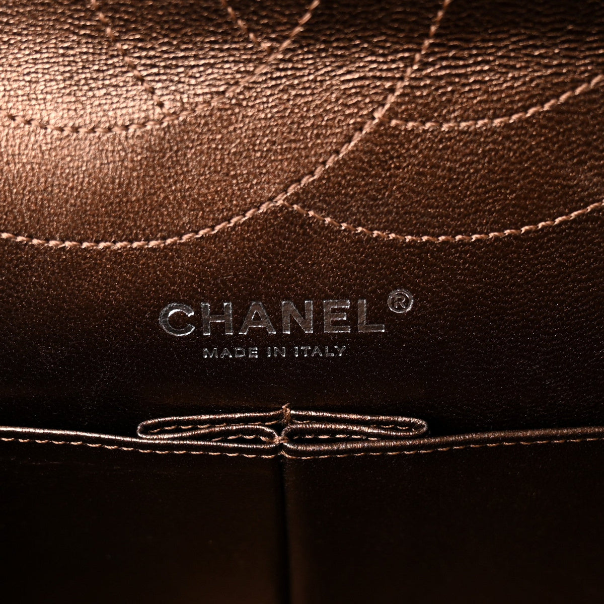 Metallic Aged Calfskin Quilted 2.55 Reissue 227 Flap Dark Brown