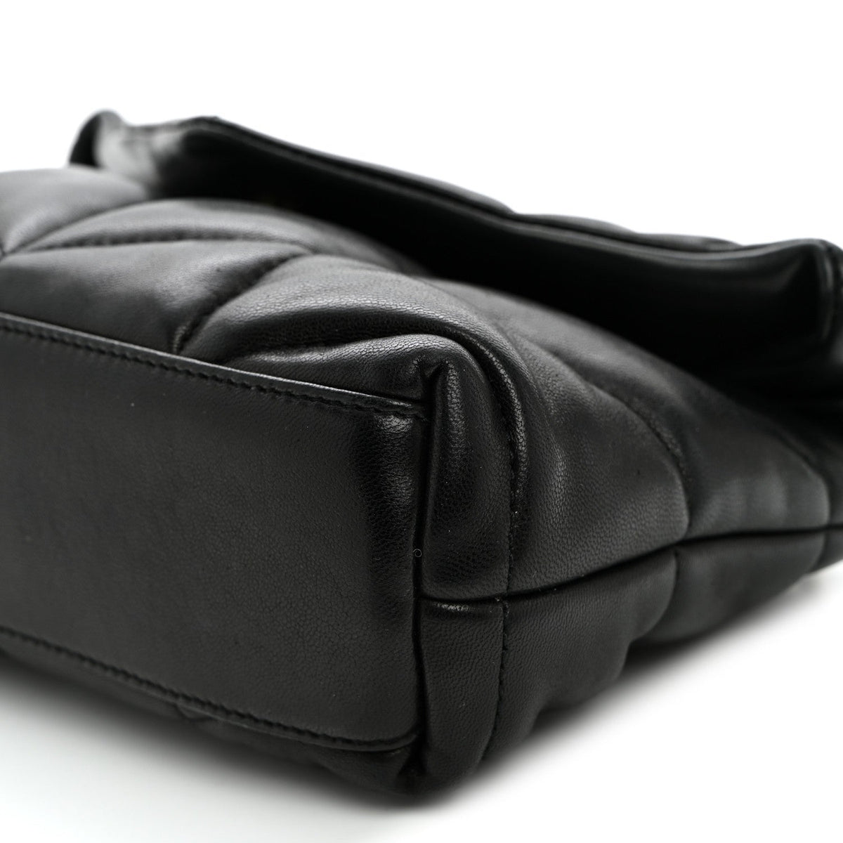 Lambskin Quilted Toy Loulou Puffer Monogram Chain Satchel Black