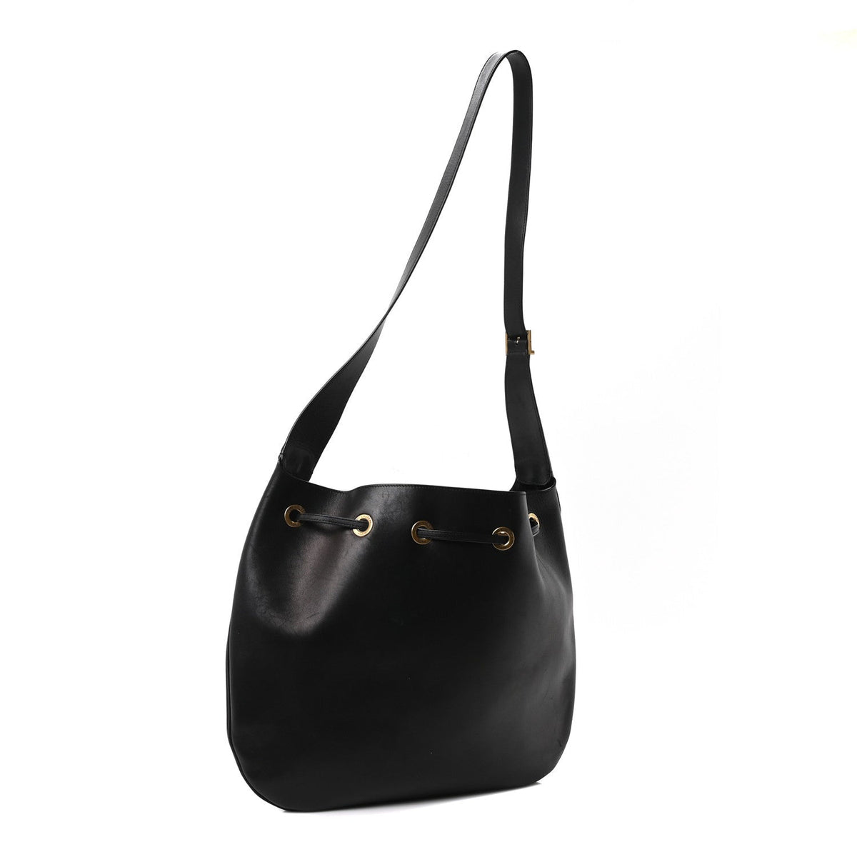 Smooth Calfskin Paris VII Large Flat Hobo Black