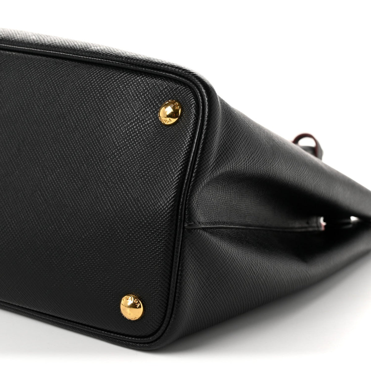 Saffiano Cuir Small Double Bag Black Fuoco