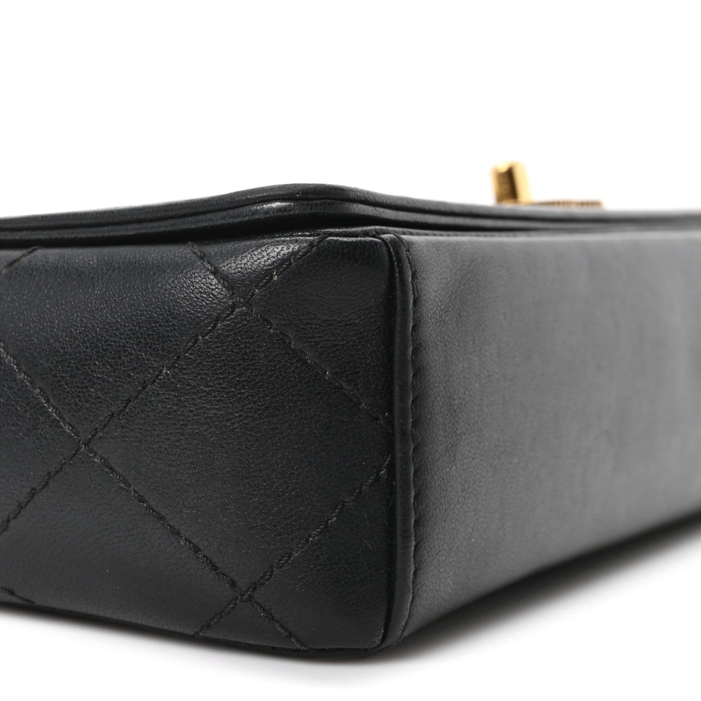 Sheepskin Quilted Small Vintage Mademoiselle Flap Black