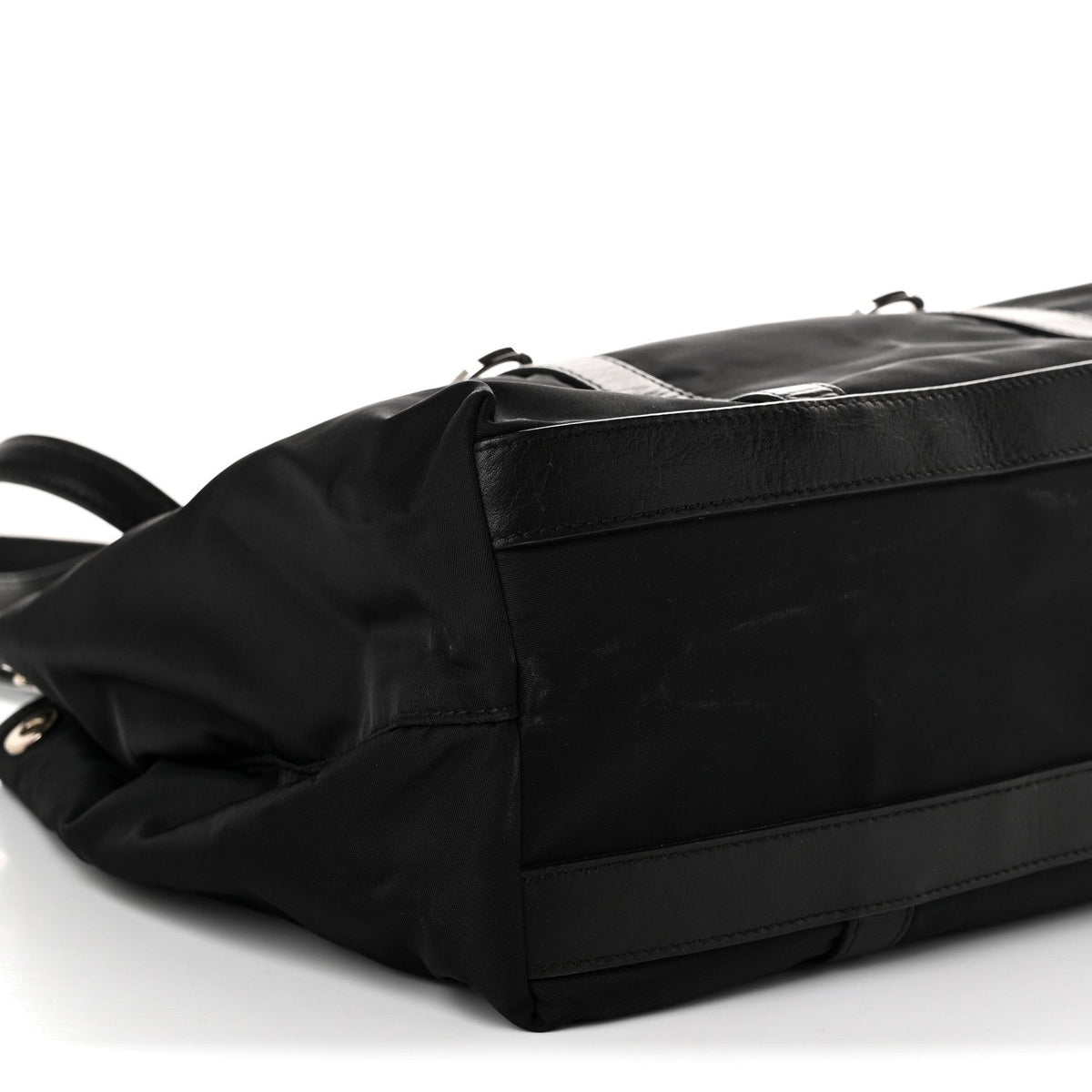 Tessuto Nylon Vitello Tote Black