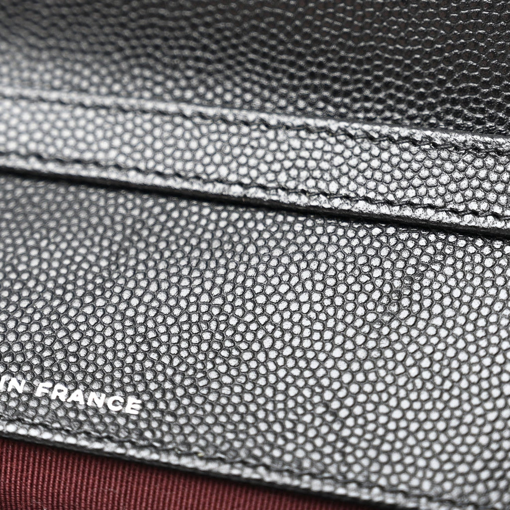 Caviar Quilted Glasses Case With Chain Black