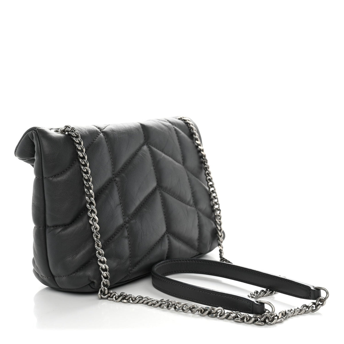 Lambskin Quilted Toy Loulou Puffer Monogram Chain Satchel Storm