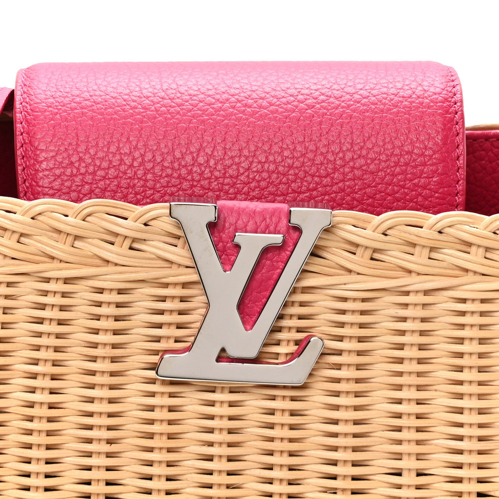 Rattan Calfskin Capucines BB Pink