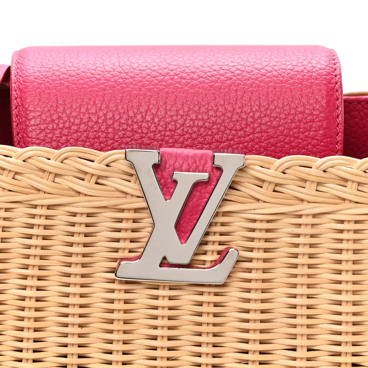 Rattan Calfskin Capucines BB Pink