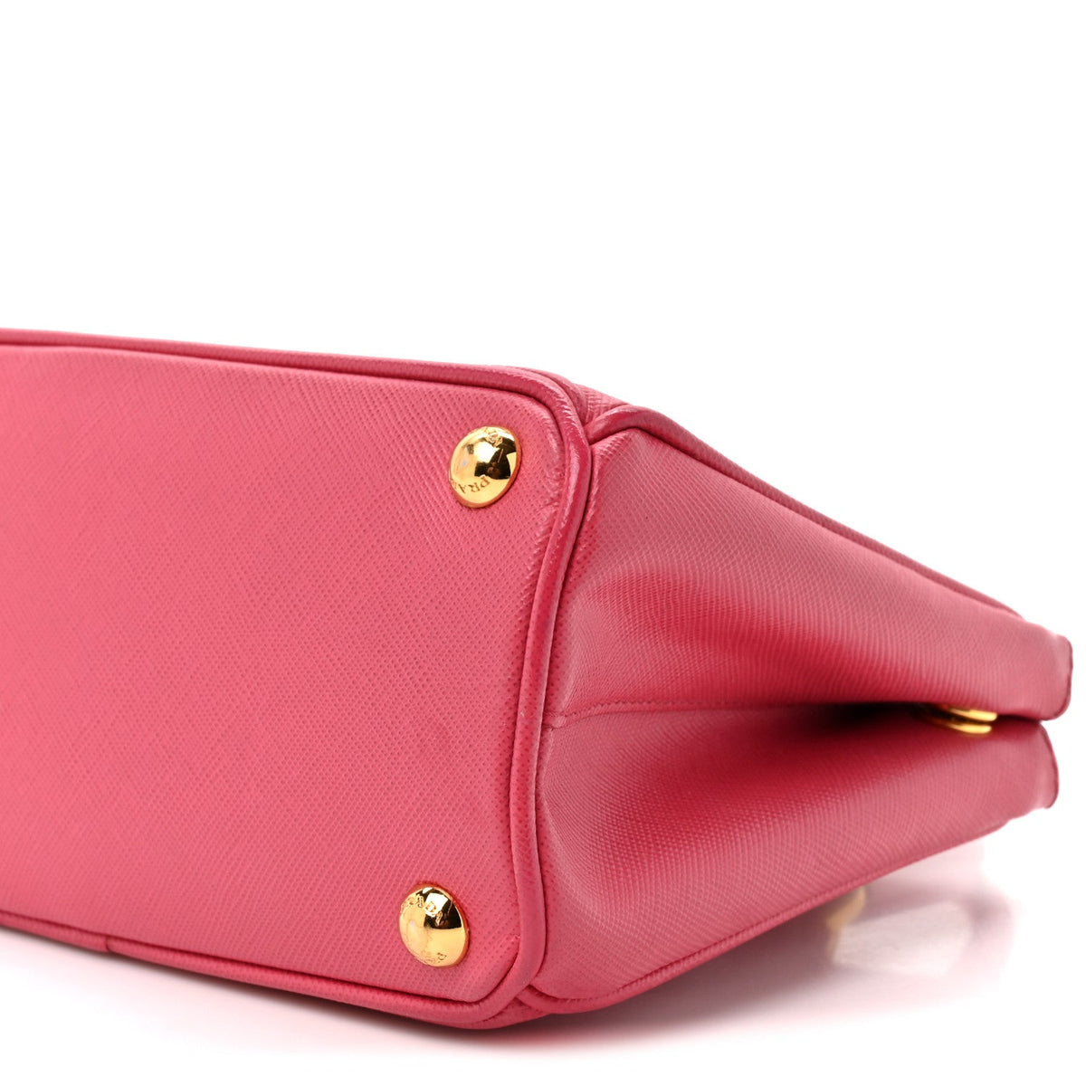 Saffiano Lux Micro Galleria Double Zip Tote Fuxia