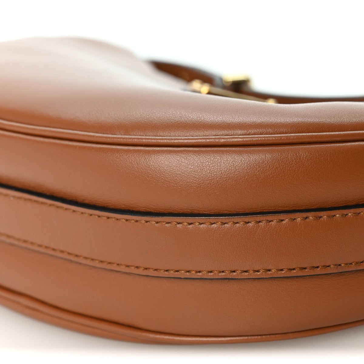 Soft Calfskin Arque Shoulder Bag Cognac