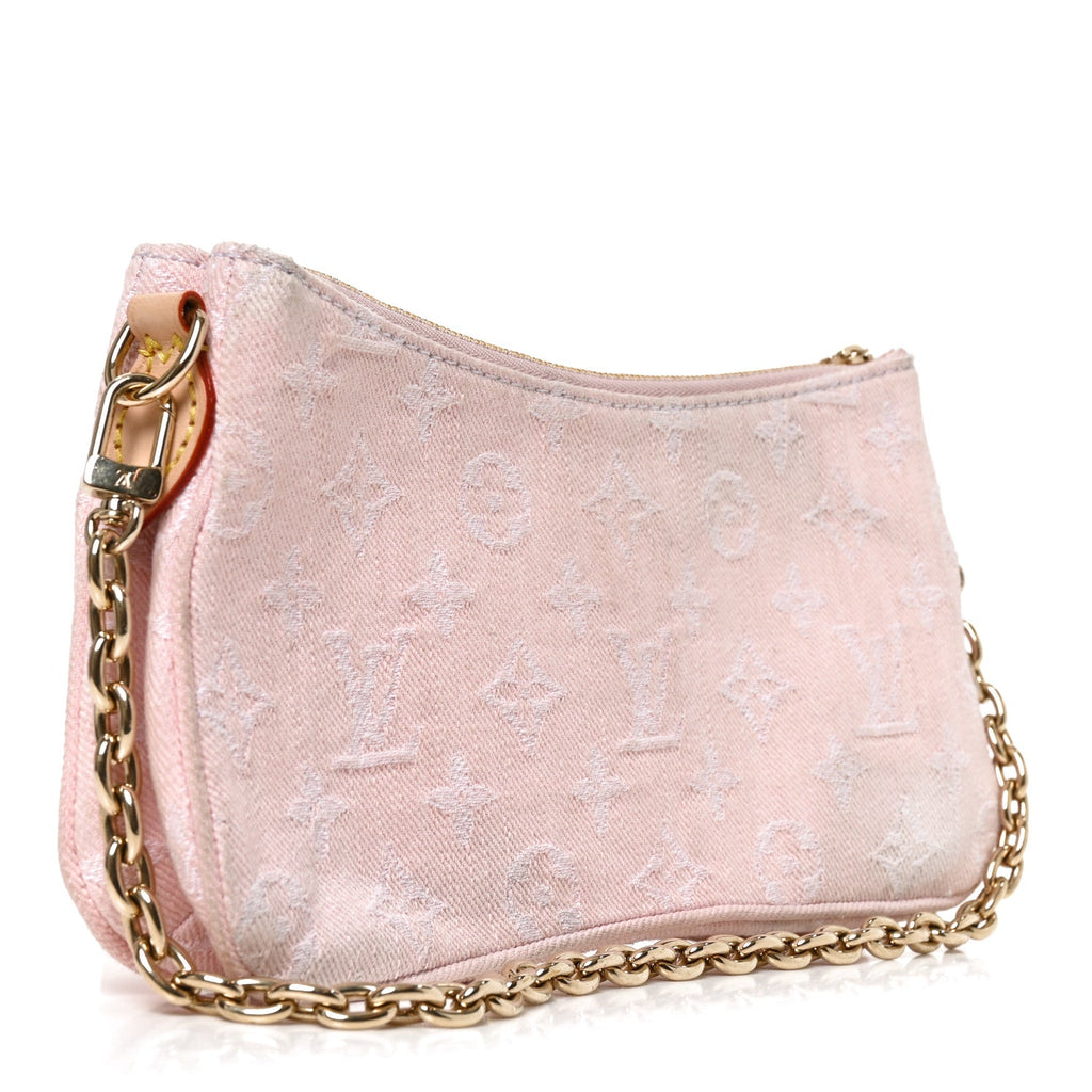 Monogram Denim Liv Pochette Washed Pink