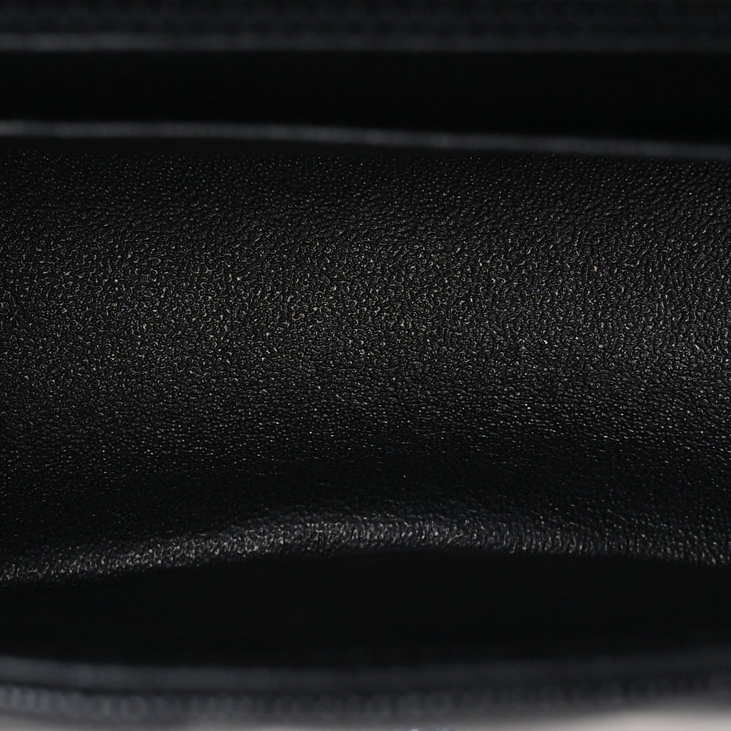 Caviar Chevron Quilted Mini Square Flap Black