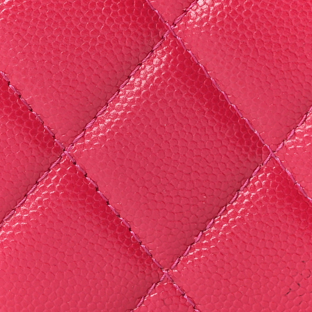 Caviar Quilted Twist Your Buttons Clutch With Chain Fuchsia