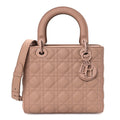 Ultra Matte Calfskin Cannage Medium Lady Dior Beige