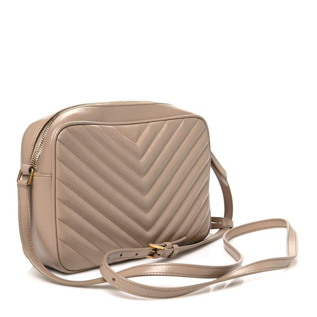 Calfskin Matelasse Monogram Lou Camera Bag Dark Beige