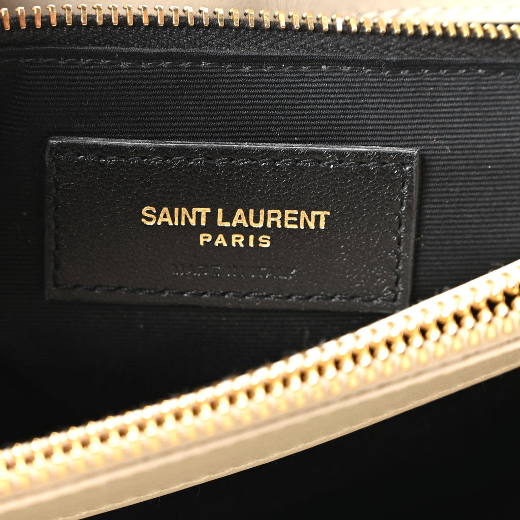 Calfskin Y Quilted Monogram Medium Loulou Chain Satchel Crema Soft